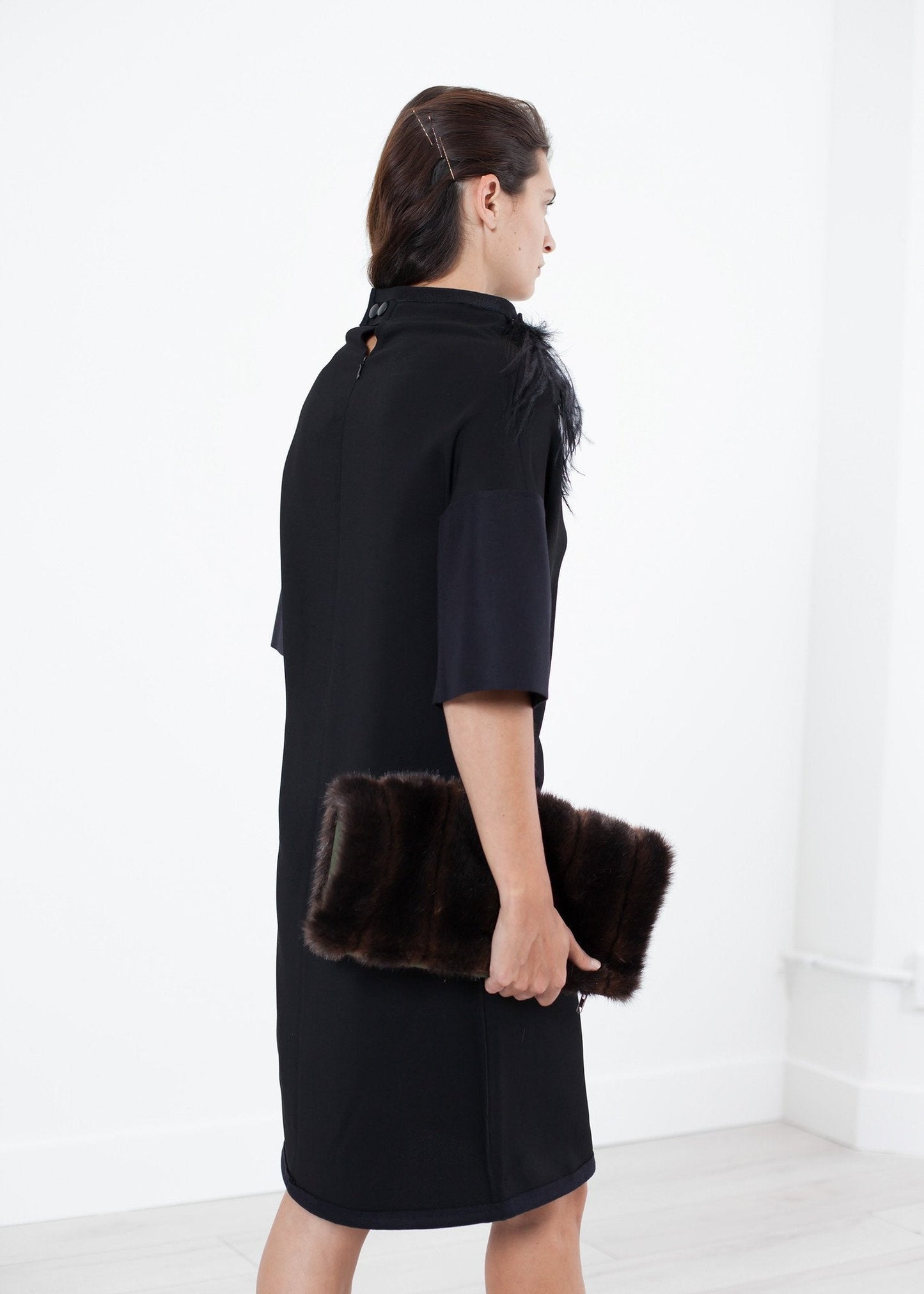 Robe Plume d'Autruche en Noir