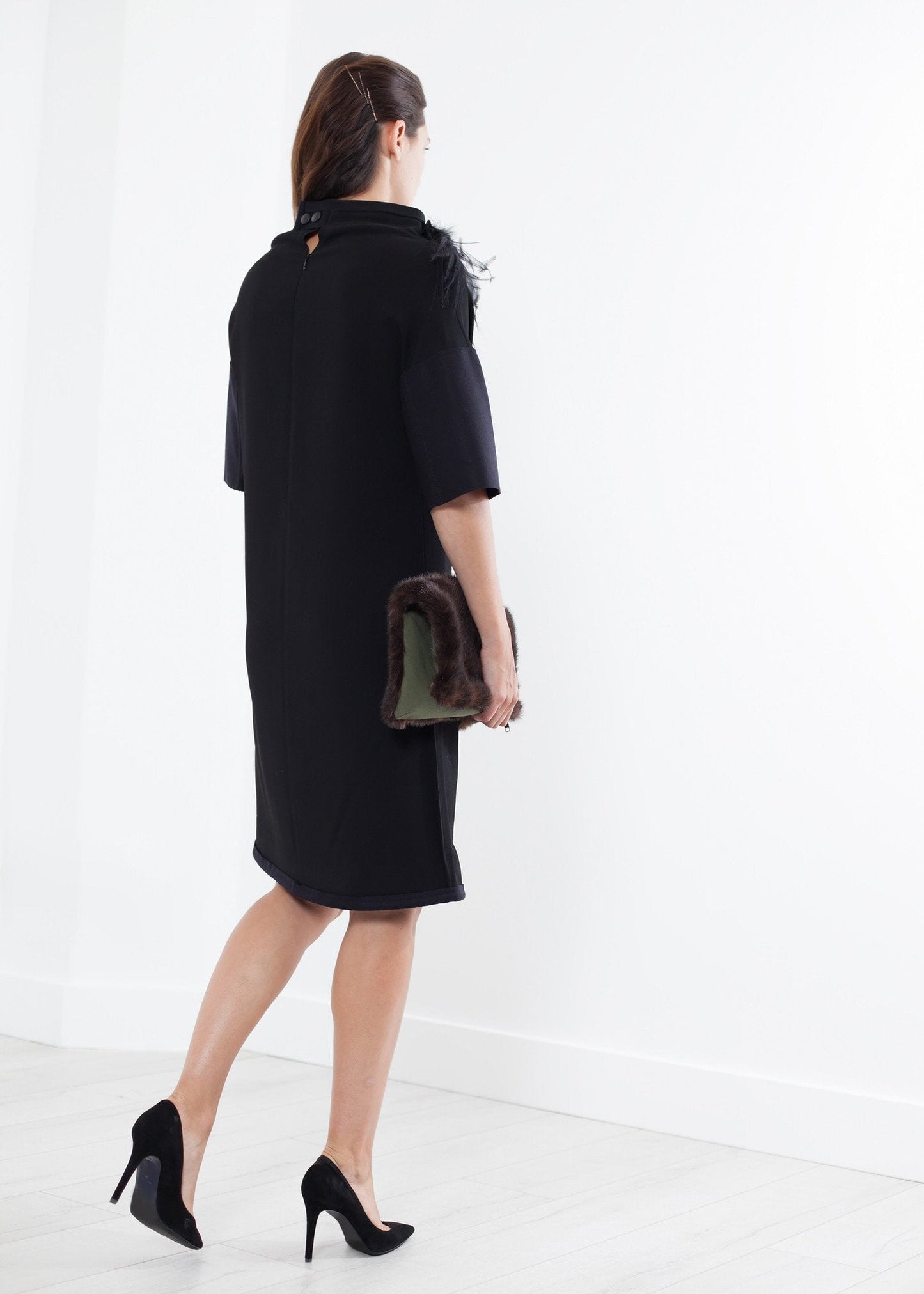 Robe Plume d'Autruche en Noir