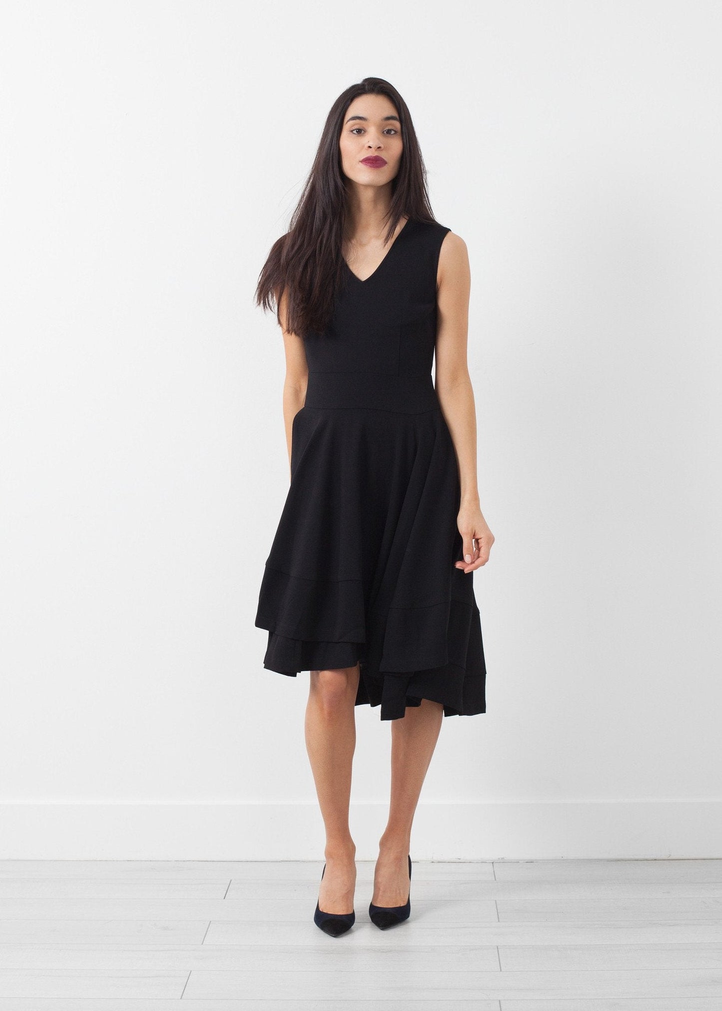 Vestido con cuello en V