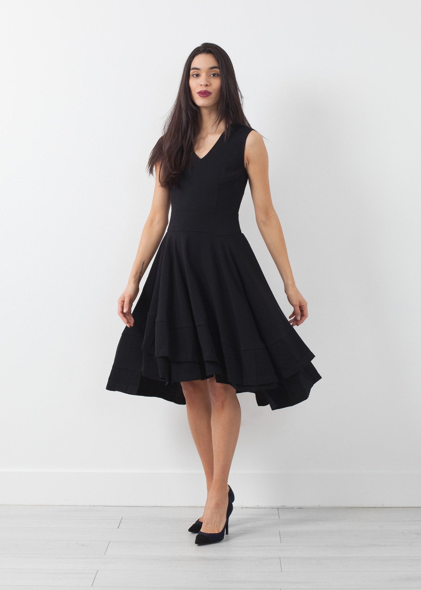 Vestido con cuello en V