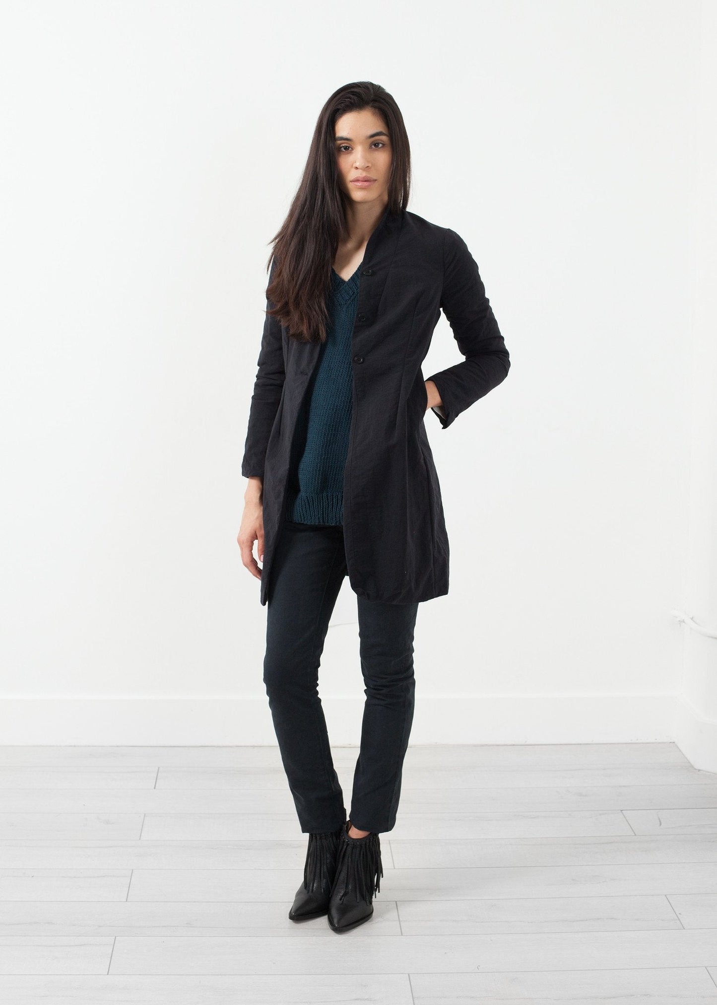 Lange Nylonjacke