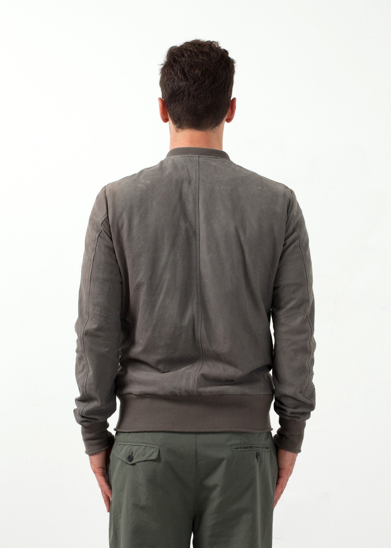 Bomber in pelle color polvere
