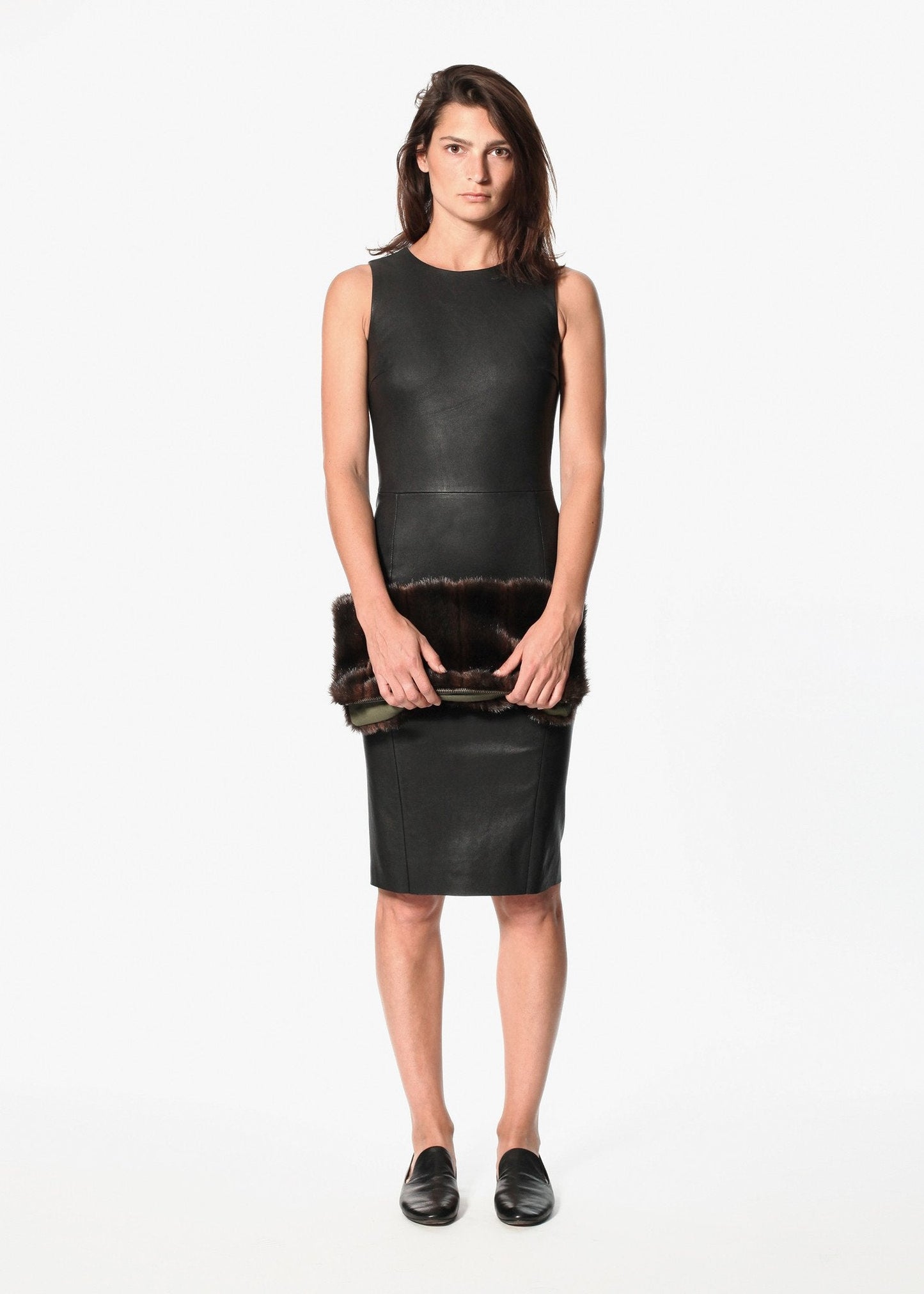 Robe en cuir Iranta en noir
