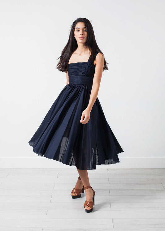 One-Shoulder-Kleid in Navy