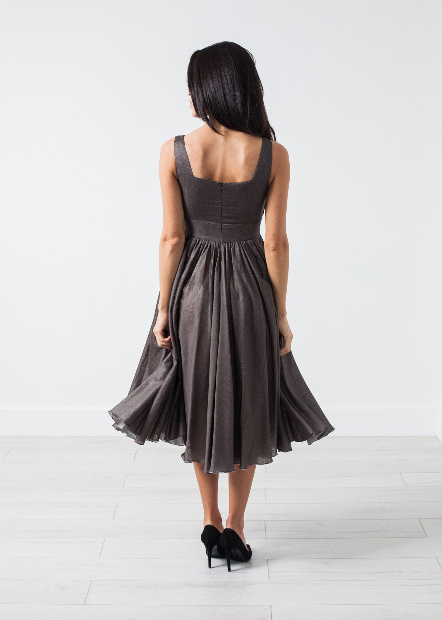 Abito in voile grigio perla