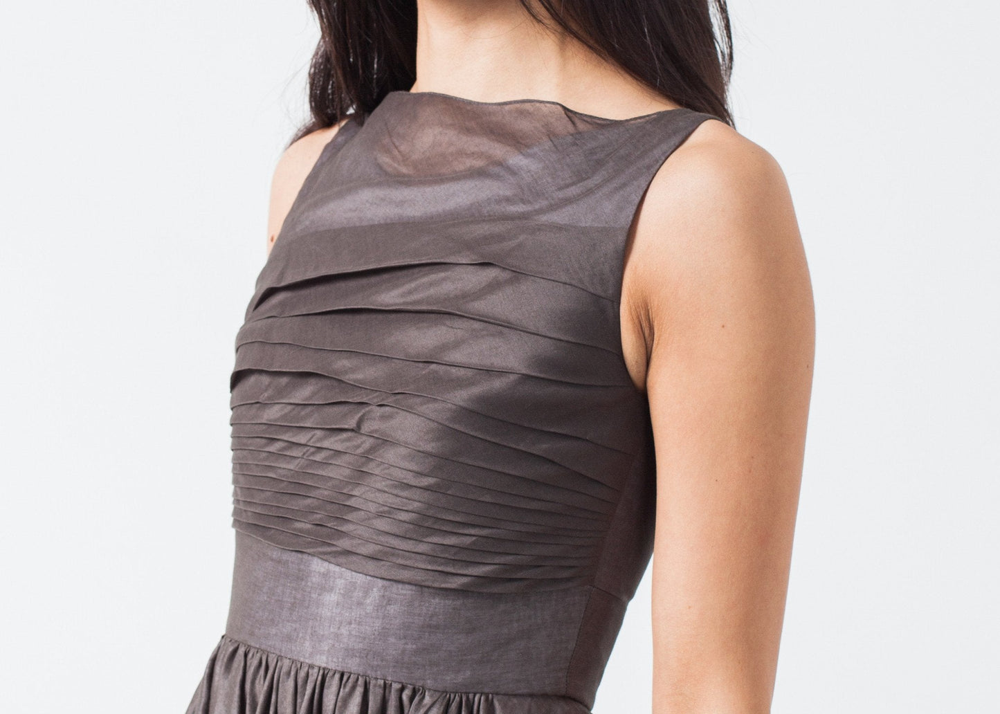 Abito in voile grigio perla