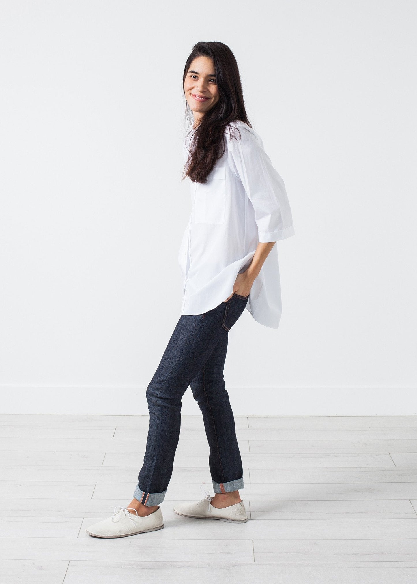 Enge Stretch-Jeans in Indigo