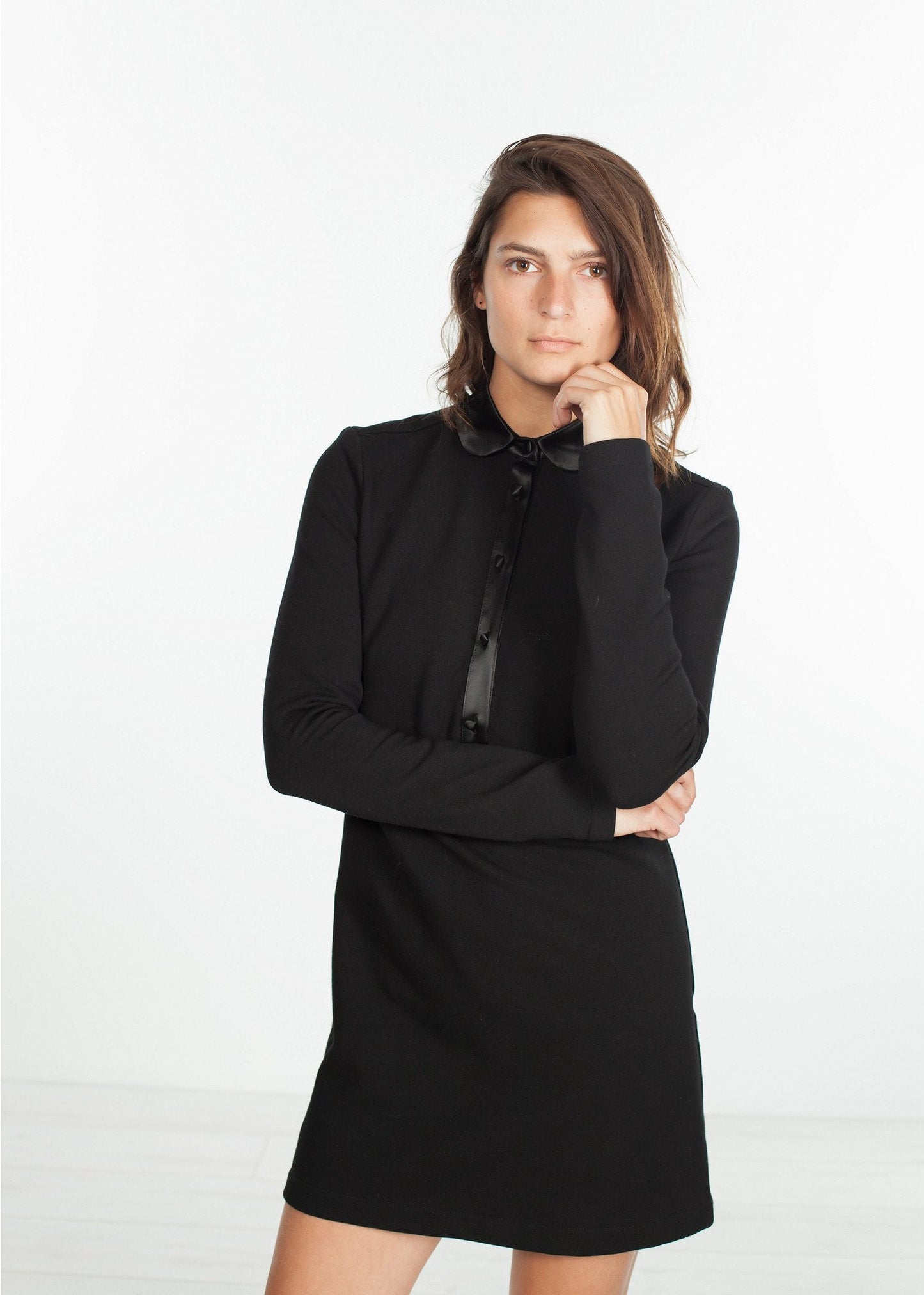 Robe en jersey polaire noire
