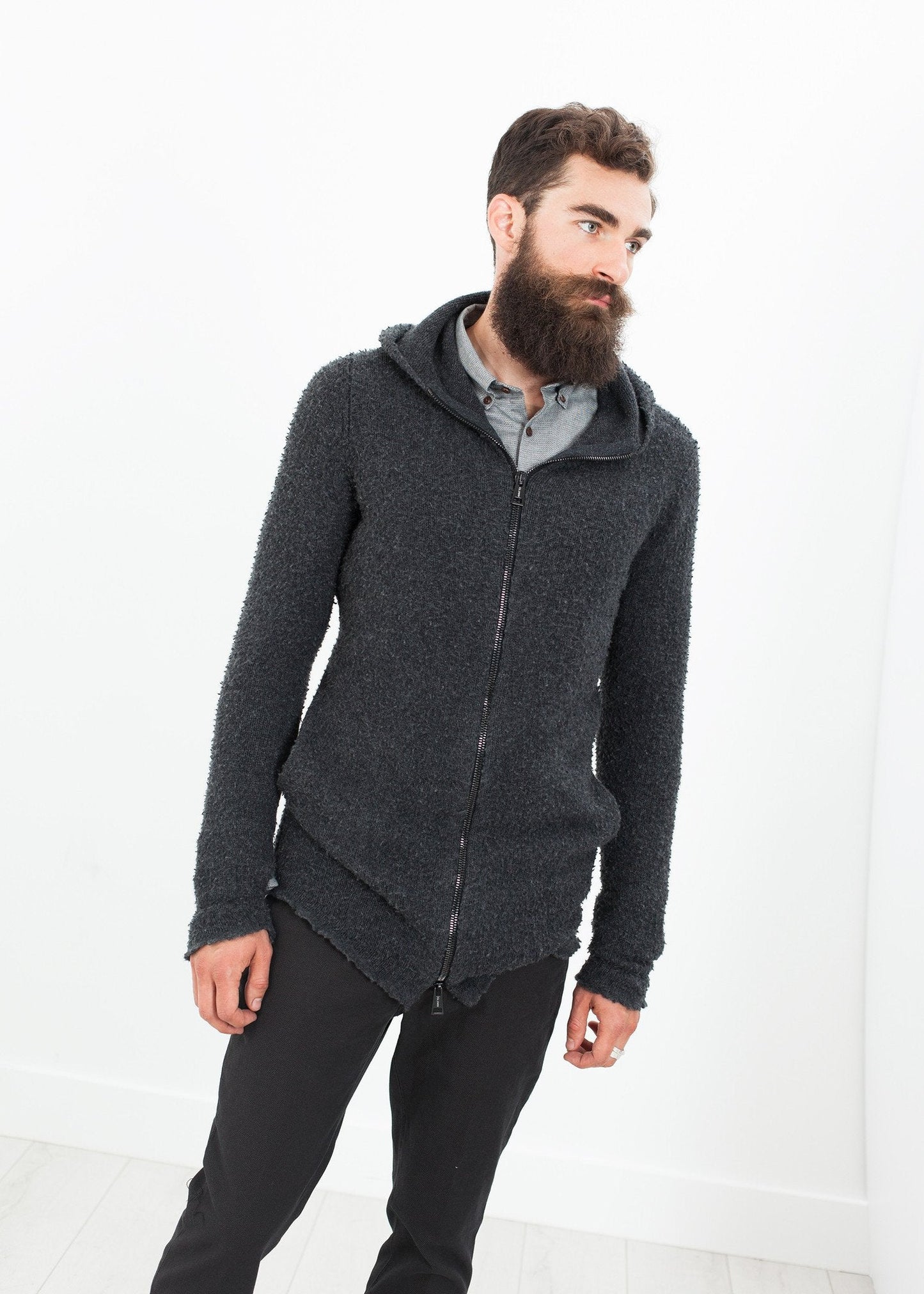 Maglione con zip Pill in antracite