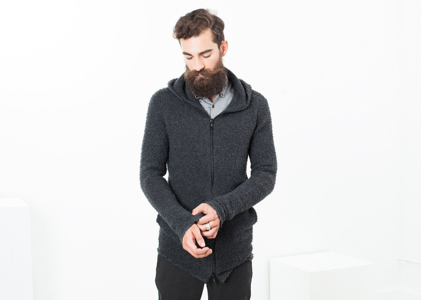 Maglione con zip Pill in antracite