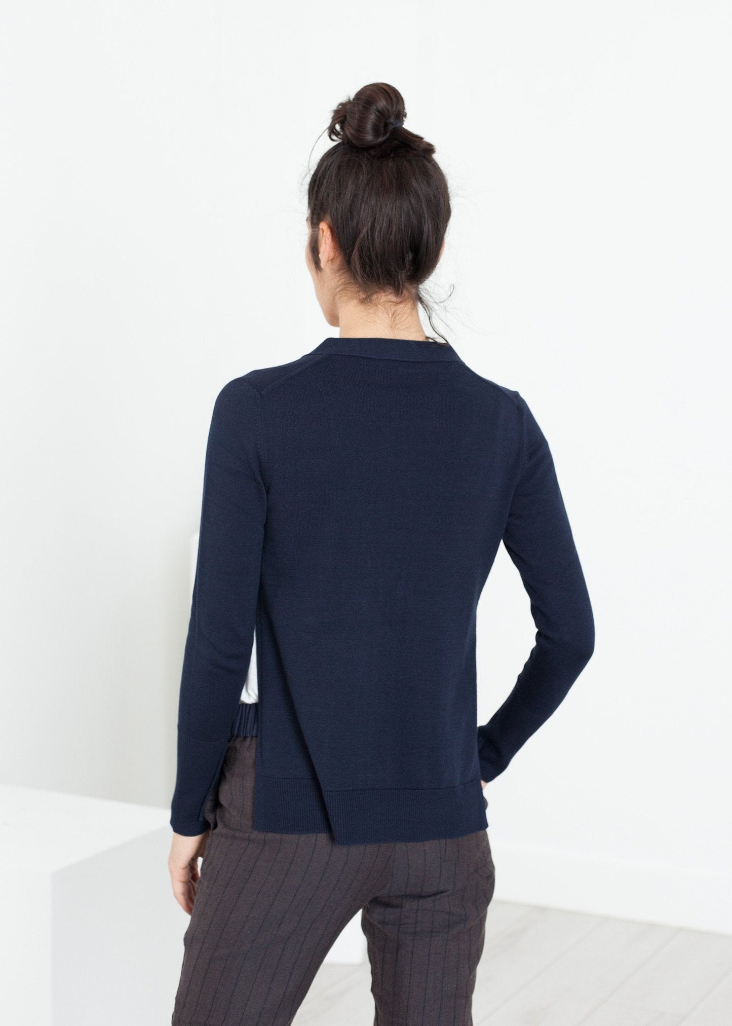 Quadratischer Cardigan in Navy