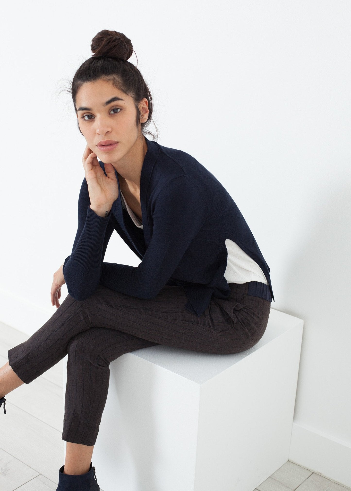 Quadratischer Cardigan in Navy