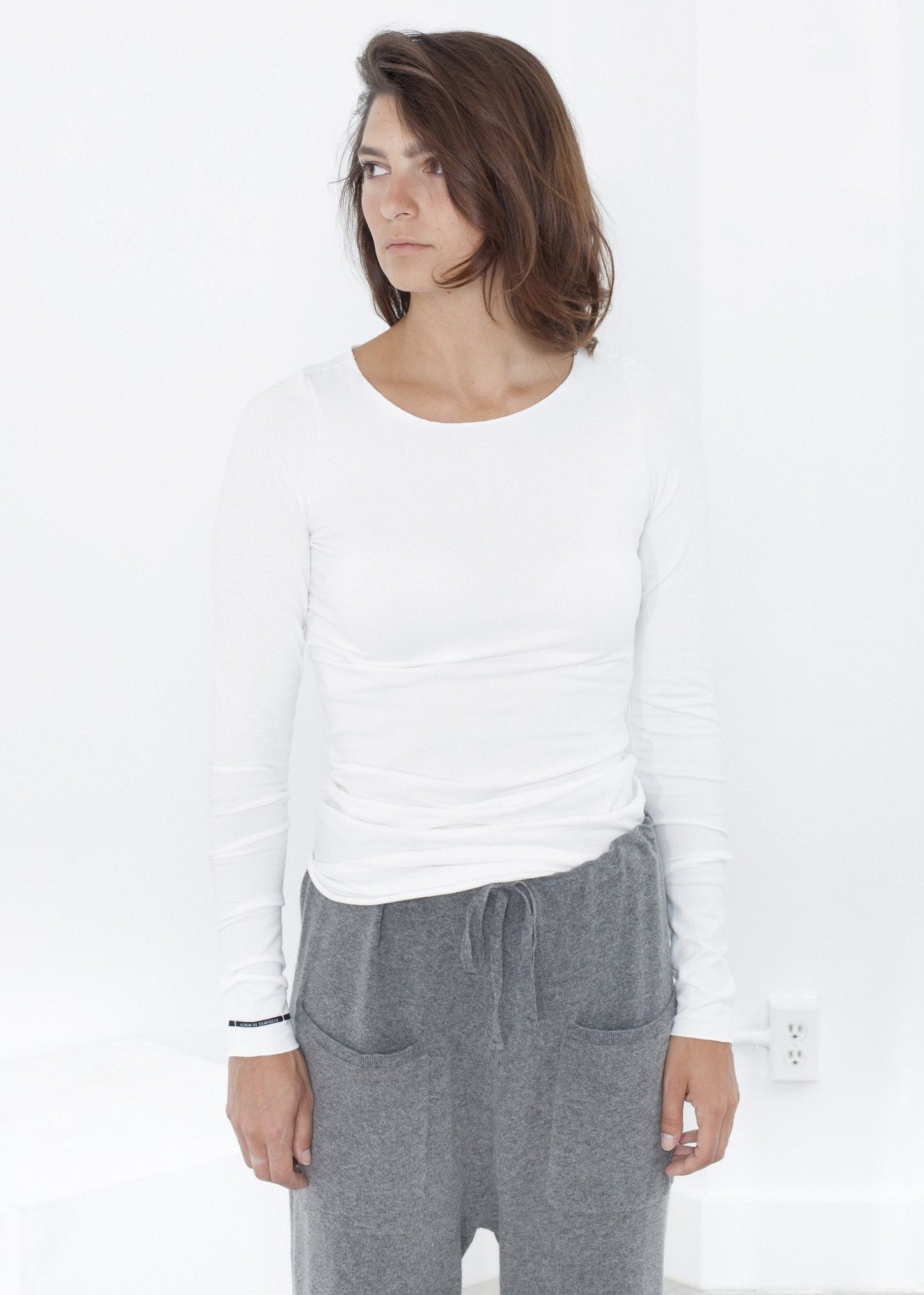 Stretch-T-Shirt in Milch 