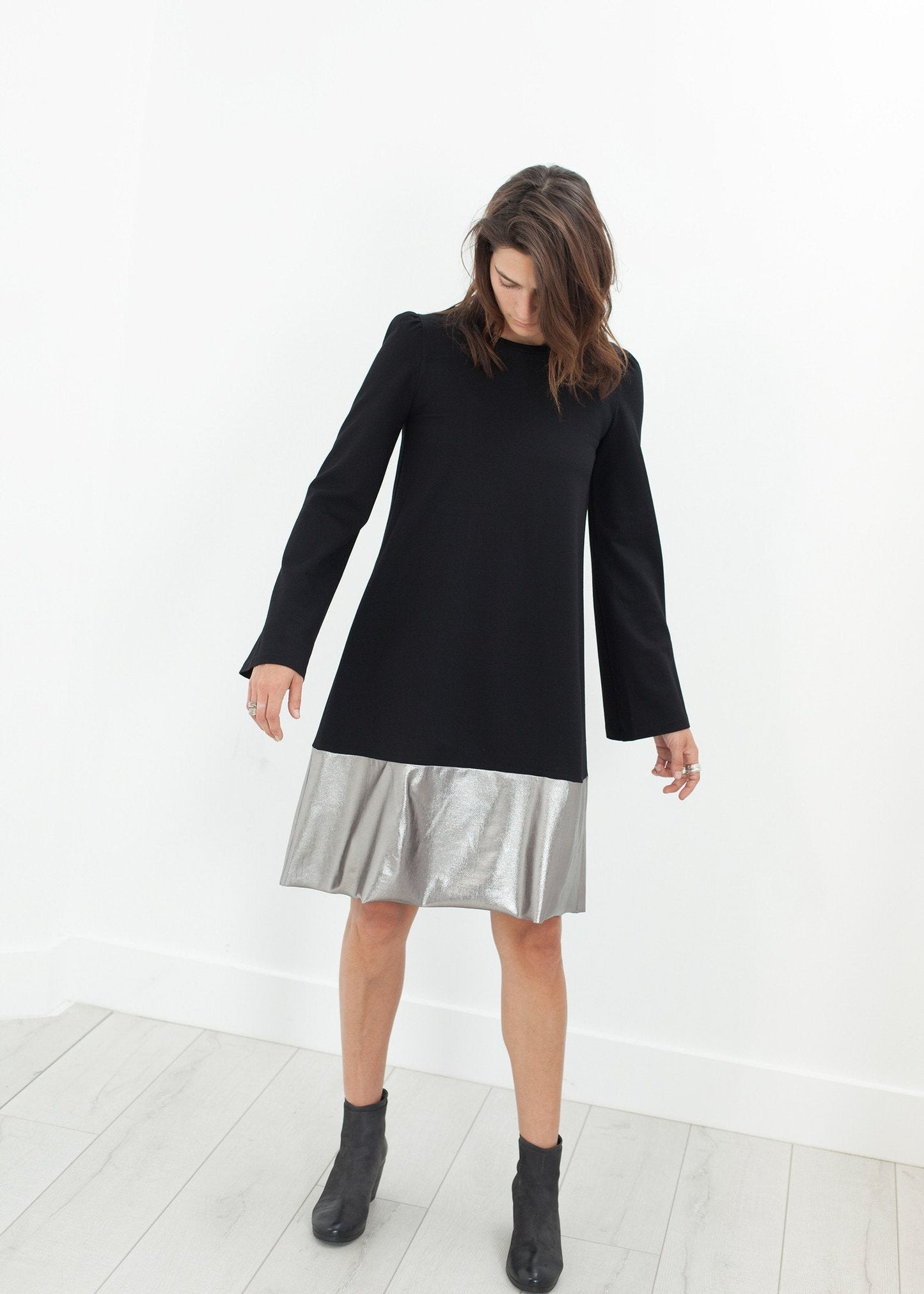 Robe Border en Noir/Argent