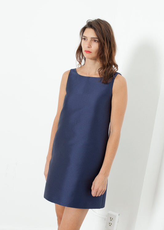 Minivestido evasé en azul 