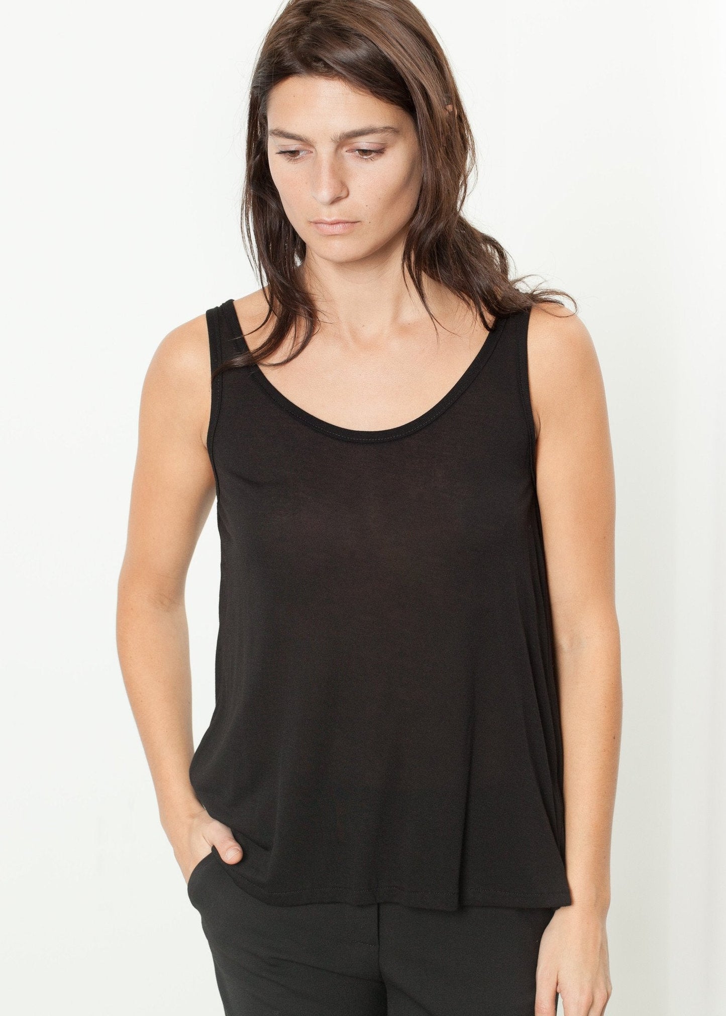 Camiseta sin Mangas Brandy en Negro