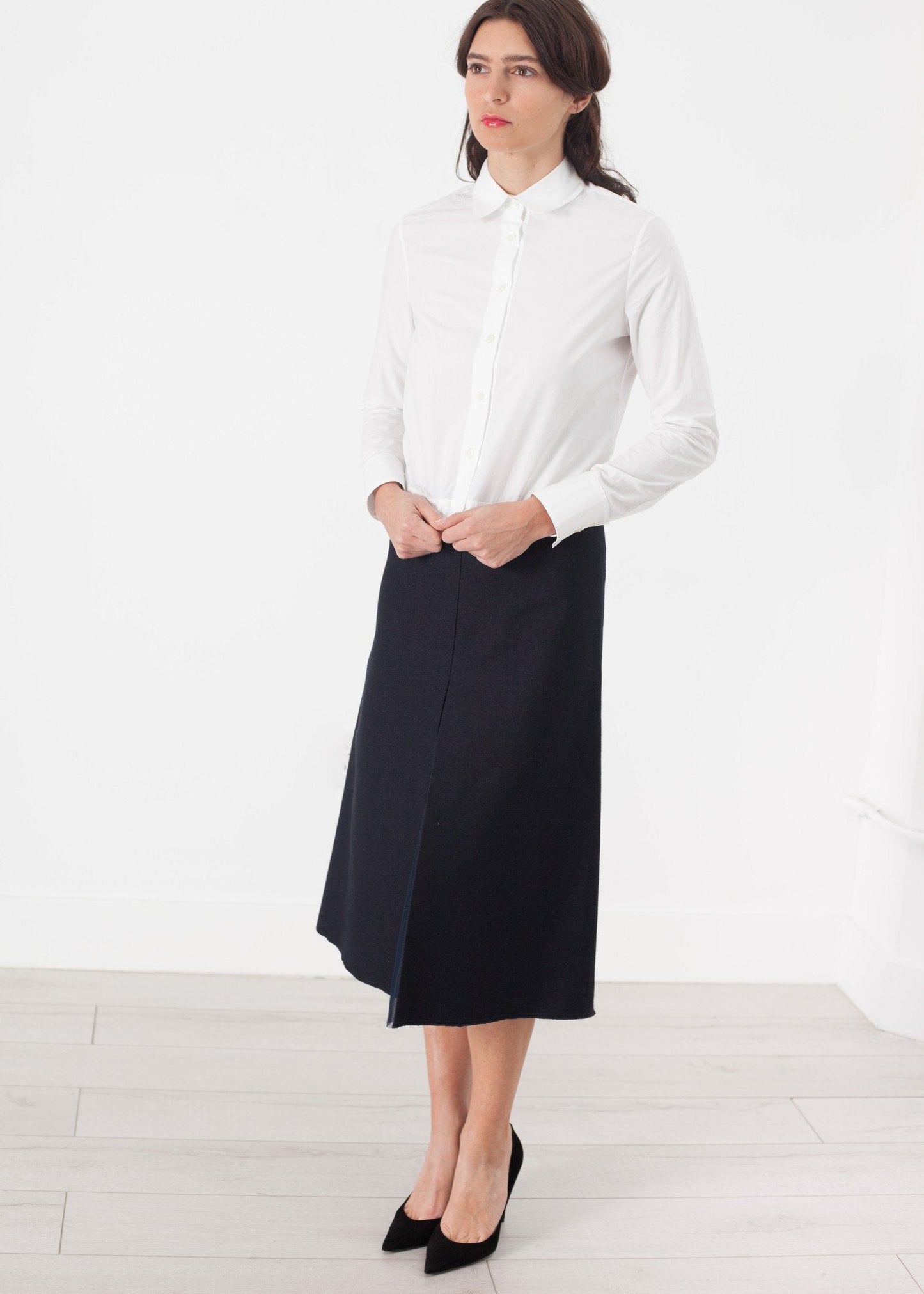 Jupe plissée en tulle bleu marine