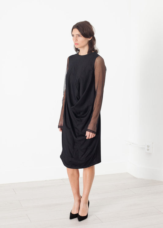 Netzkleid in Schwarz 