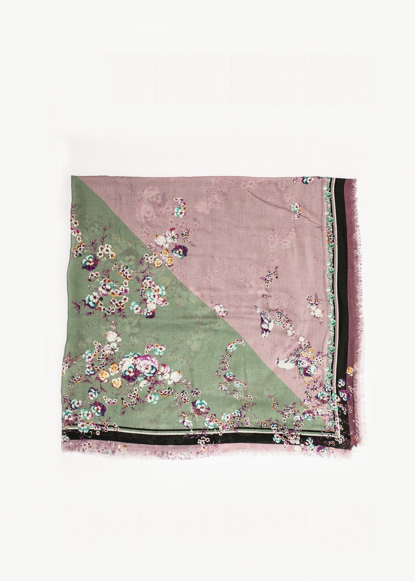 Bufanda de cachemira floral