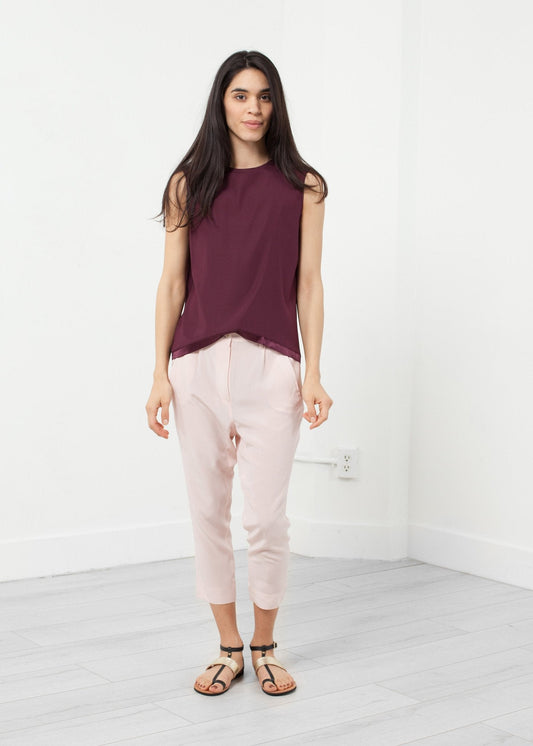 Pantalón de entrepierna caída de seda