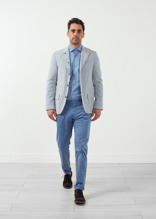 Blazer de cinco botones de seersucker