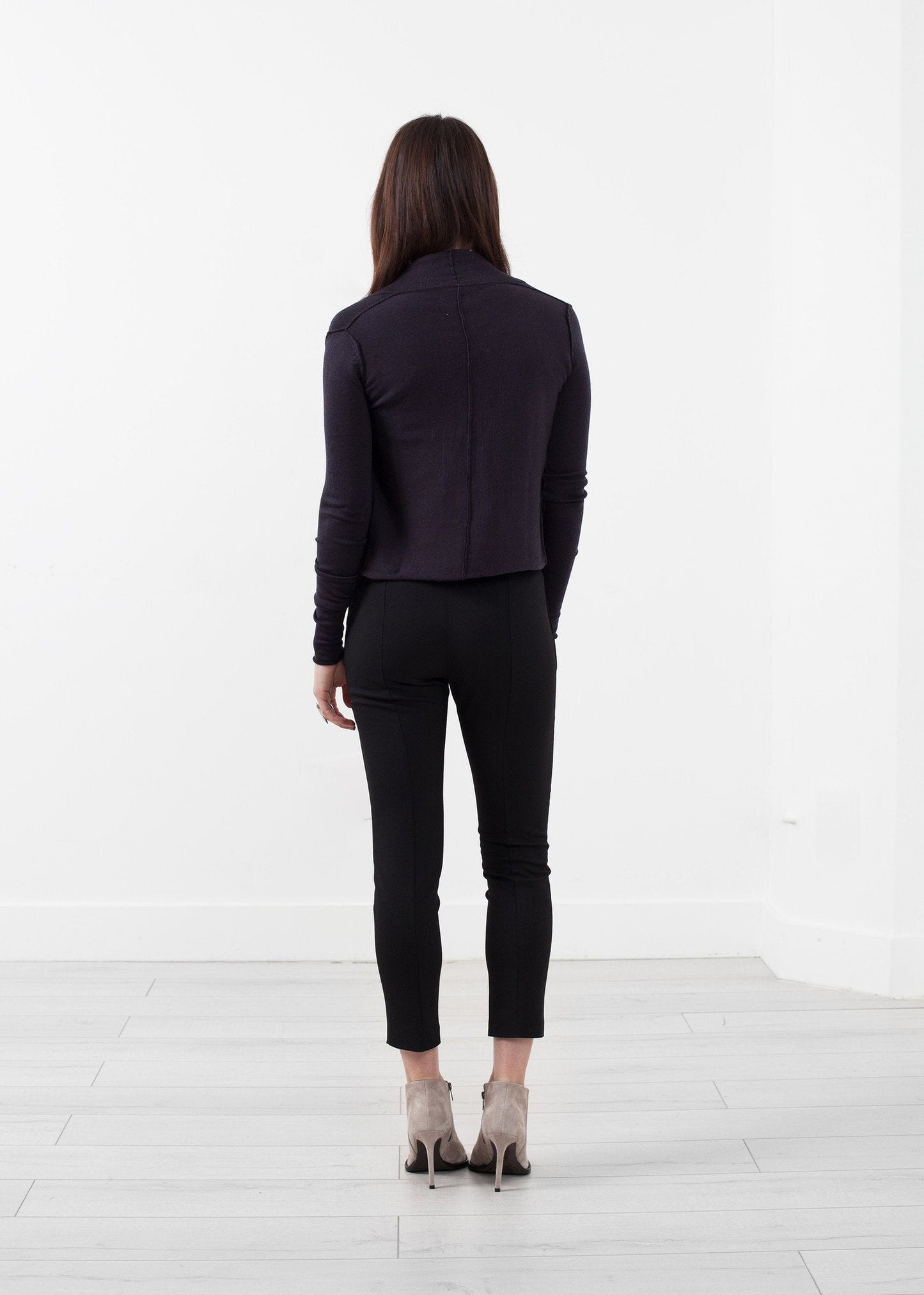 Cropped Cardigan mit Schalkragen