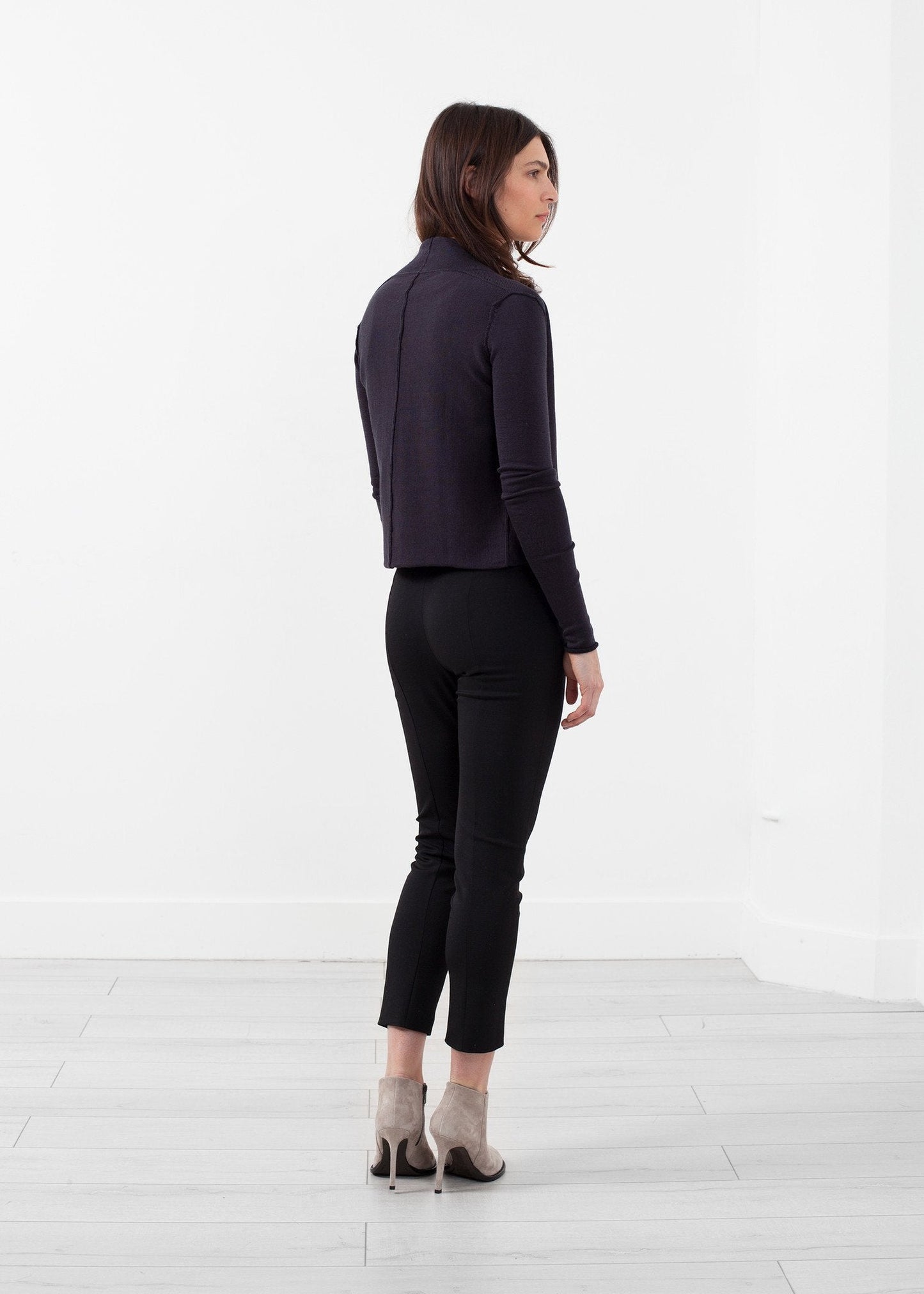Cropped Cardigan mit Schalkragen