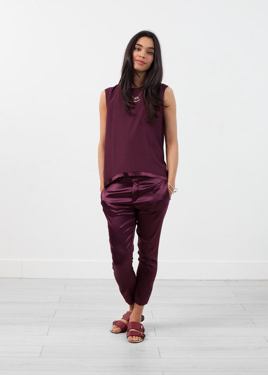 Pantalón pullup de seda