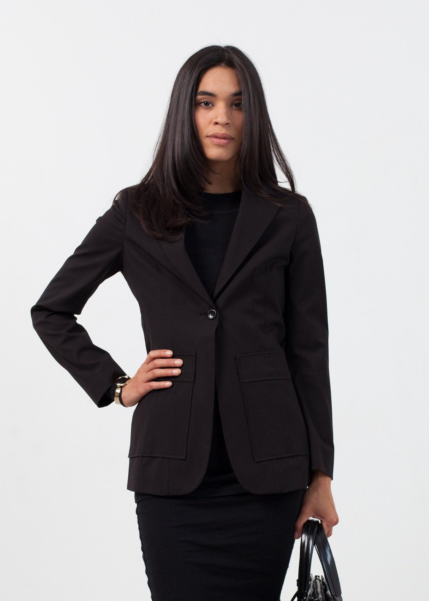 Blazer mit zwei Taschen in Schwarz