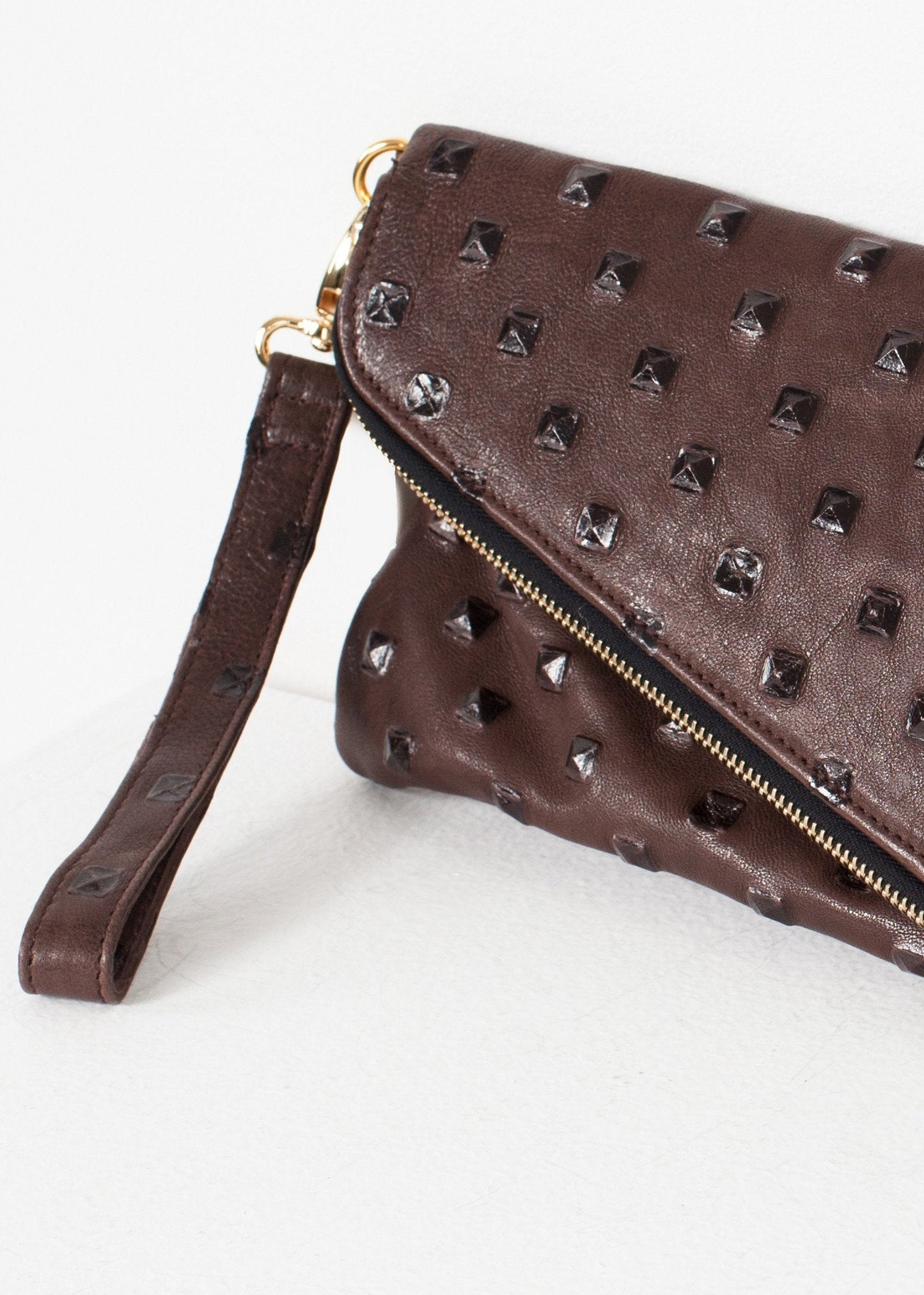 Pochette en cuir Roxanne en marron