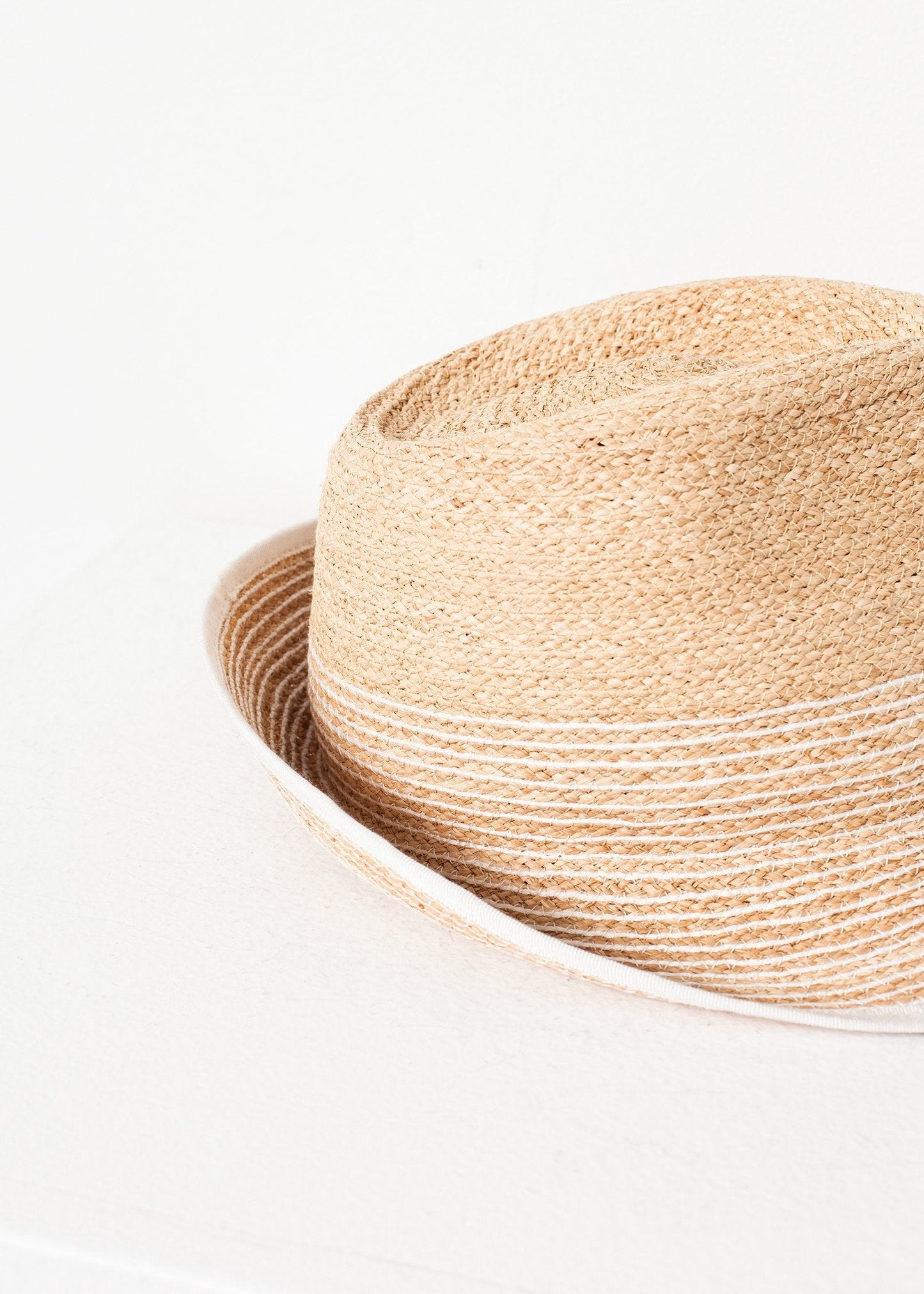 Chapeau Washboard en Paille/Blanc
