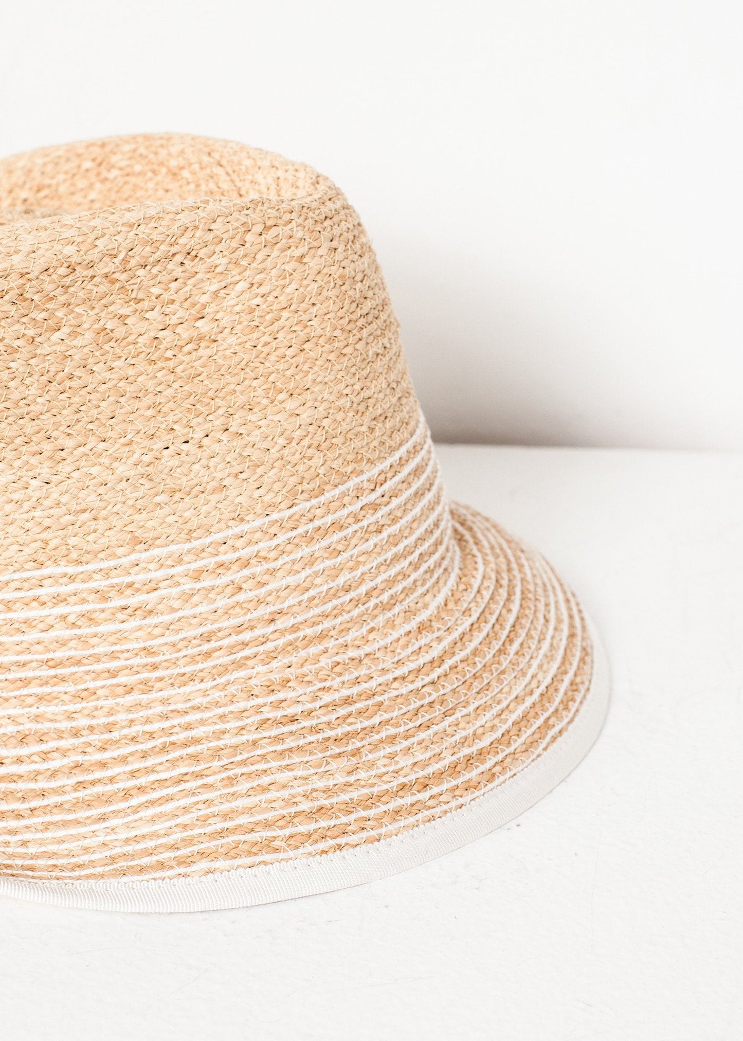 Chapeau Washboard en Paille/Blanc