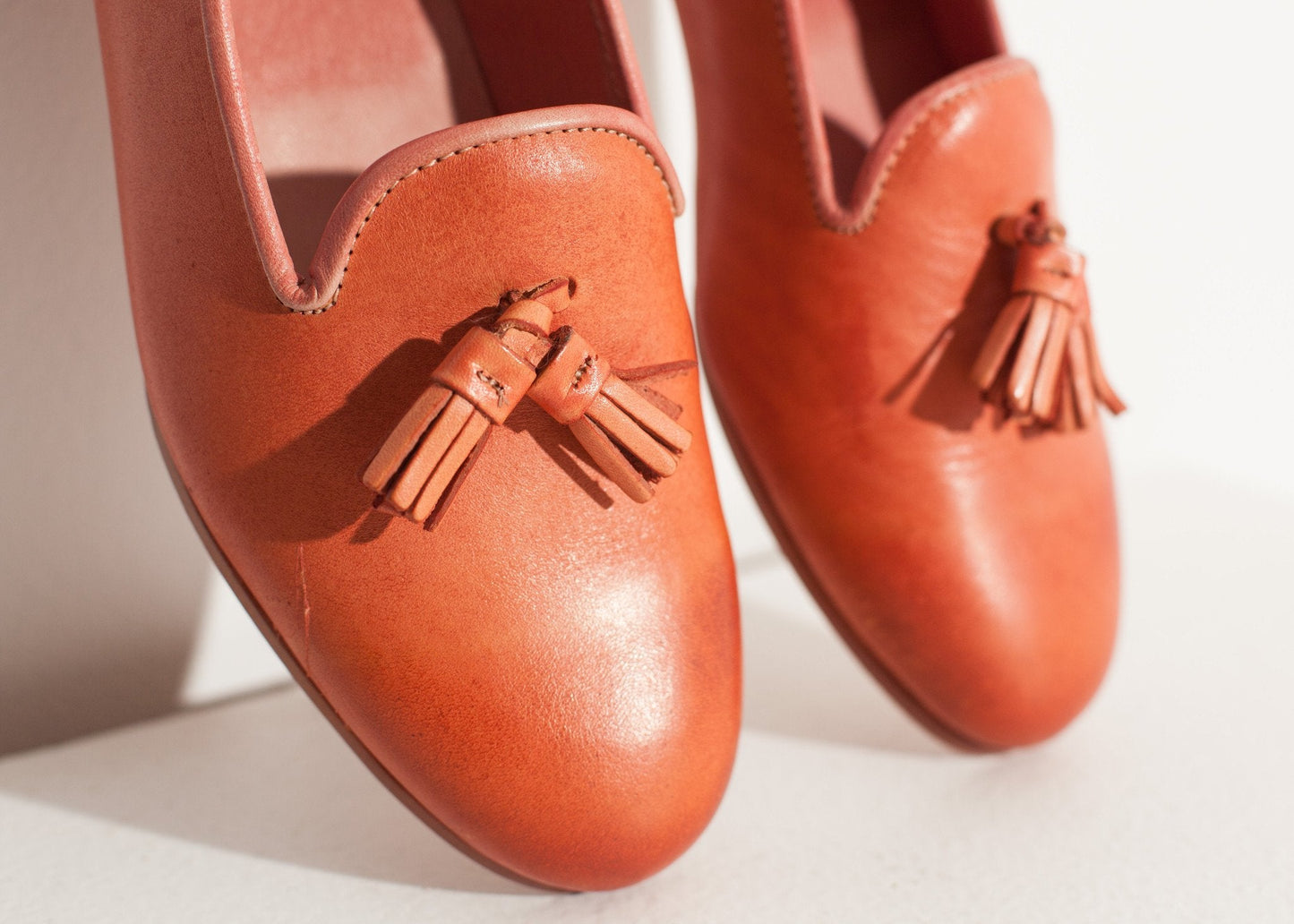 Leder-Loafer in Rosa